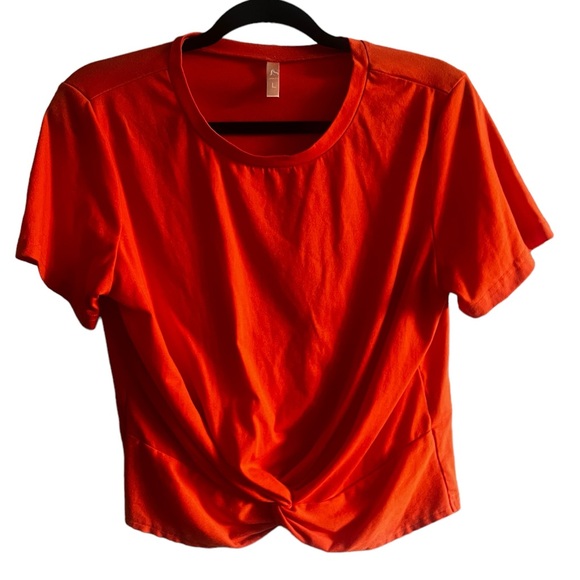 Orange Twist Front Blouse - Picture 1 of 4